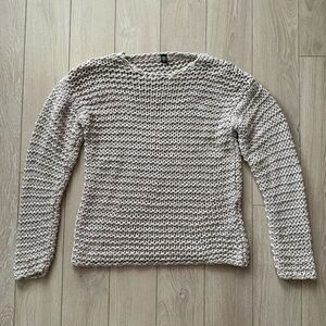 Eleventy Made in Italy Chunky Knit Cotton Sweater in Oat Women’s Size Medium